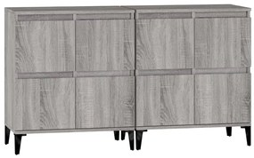 Aparadores 2 pcs 60x35x70 cm derivados madeira cinza sonoma