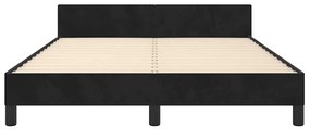 Estrutura de cama sem colchão 140x200 cm veludo preto