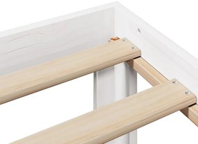 Cama com estante sem colchão 200x200 cm pinho maciço branco