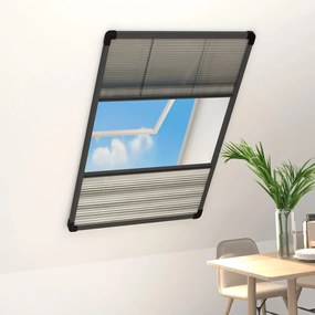 vidaXL Tela anti-insetos plissada janela c/ quebra-luz alum. 80x160cm