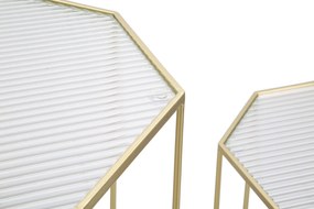 Mesas de apoio, conjunto de 2 peças, 50 x 46 x 100 cm - 40 x 37 x 80 cm, dourado