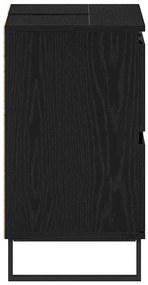 Armário de Pia de Banheiro vidaXL Preto Carvalho 80x33x60 cm Madeira E