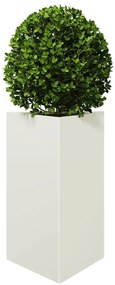 Vaso/floreira de jardim triangular 50x43x75 cm aço branco