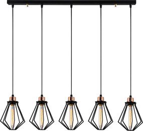 Candeeiro de Teto Oylat – Preto e Bronze – 88 x 18 cm