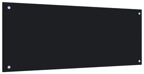 vidaXL Painel anti-salpicos de cozinha 100x40 cm vidro temperado preto