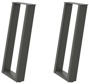 Pés de mesa de console em forma de U, 2 peças, antracite, 28x(72-73) c