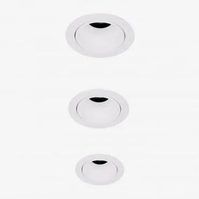 Pack De 3 Downlights Led Embutidos Com Molduras Redondas Ø5 Cm Em Alumínio Luisiana Branco & Branco 3000k & 3 W & 19º - Sklum