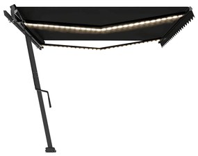 Toldo retrátil manual com LED 500x300 cm antracite