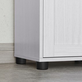 Armário de casa de banho com prateleiras reguláveis em altura  40 x 30 x 165 cm Branco com grão de madeira