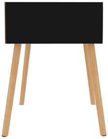 Mesas de cabeceira 2 pcs derivados de madeira preto brilhante