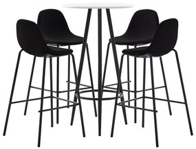 vidaXL 5 pcs conjunto de bar tecido preto