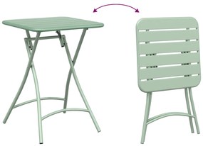 Mesa de Jardim Dobrável vidaXL Verde Claro 55x55x73 cm Aço