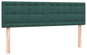 Box Cama primavera com Colchão Verde Escuro 140x210 cm Veludo