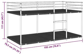 Beliche sem colchão 75x190 cm aço branco