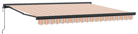 Toldo Retrátil Automático Listrado Multicolorido 400x300 cm