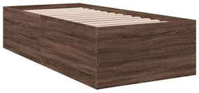 Estrutura de cama 90x190 cm derivados madeira carvalho castanho