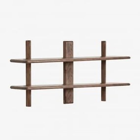 Estante De Parede ↔︎120 Cm Em Madeira De Acácia Erisu Castanho-acácia Escuro & ↑60 Cm - Sklum