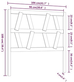 Cabeceira de cama 106x4x100 cm pinho maciço castanho mel