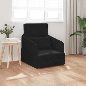 vidaXL Sofá Cama de Chão 2-em-1 Preto 65x80x83 cm Veludo