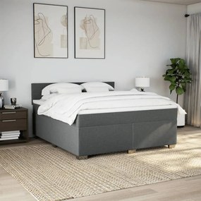 Cama com molas/colchão 180x200 cm tecido cinzento-escuro