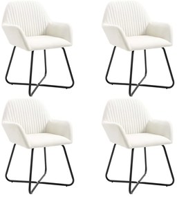 Cadeiras de jantar 4 pcs tecido cor creme