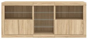 Aparador com luzes LED 162x37x67 cm carvalho sonoma