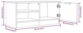 Armários TV 2pcs 80x35x36,5cm madeira proc. cor sonoma cinzento