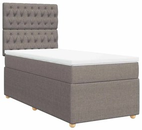 Cama com molas/colchão 90x190 cm tecido castanho-acinzentado