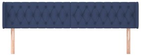 Cabeceira de cama c/ abas tecido 203x16x78/88 cm azul