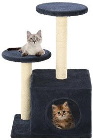 Árvore p/ gatos c/ postes arranhadores sisal 60 cm azul escuro