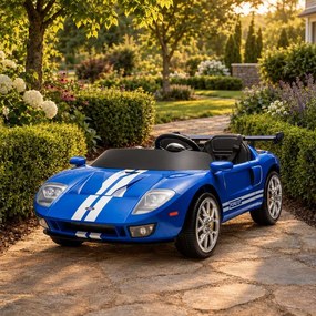 Carro elétrico para Crianças 24V 4x4 Ford GT Rodas Espuma EVA, assento couro ecológico Azul