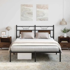Estrutura cama s/ colchão derivados madeira carvalho castanho