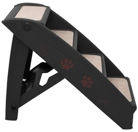 Escadas para cães dobráveis 62x40x49,5 cm preto