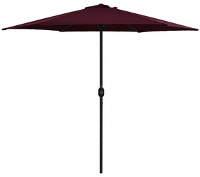 vidaXL Guarda-sol de jardim com poste de alumínio 270x246 cm bordô