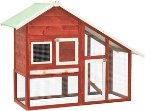 vidaXL Coelheira 140x63x120 cm madeira abeto maciça vermelho e branco