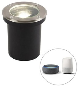LED Foco de chão exterior inteligente em aço inoxidável com Wi-Fi GU10 IP65 - Delux Moderno