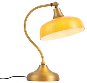 Candeeiro de Mesa Clássico Bronze com Vidro Opal Laranja - Clerk Clássico / Antigo