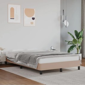vidaXL Estrutura de cama 120x200 cm couro artificial cappuccino