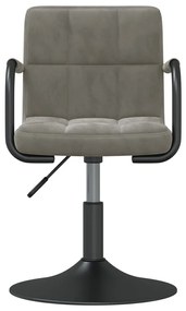 Cadeiras de jantar giratórias 4 pcs veludo cinzento-claro