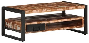 Mesa de centro multicor 90x50x36 cm madeira maciça recuperada
