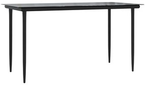 5 pcs conjunto de jantar p/ jardim c/ almofadões vime PE preto