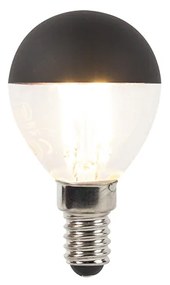 Conjunto de 5 Lâmpada de filamento LED regulável E14 espelho superior P45 preto 300lm 2700K