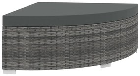 6 pcs conjunto lounge de jardim c/ almofadões vime PE cinzento