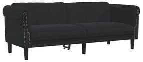 2 pcs conjunto de sofás veludo preto