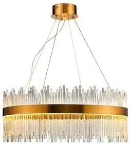 Candeeiro MILDA, de teto, metal dourado, vidro, led