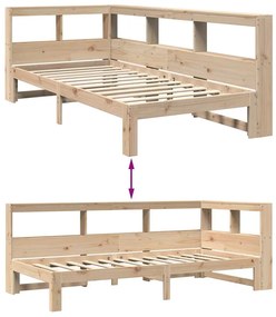 Cama com estante sem colchão 90x190 cm pinho maciço