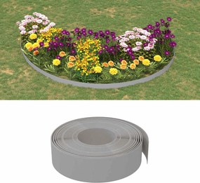 vidaXL Bordas de jardim 4 pcs 10 m 15 cm polietileno cinzento