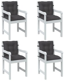 vidaXL Almofadões lombares p/ cadeiras 4pcs mesclado tecido antracite