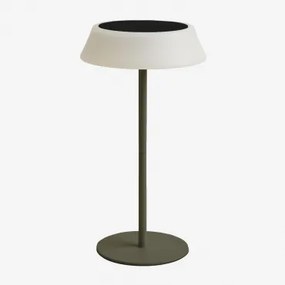 Lâmpada De Mesa Solar Led Sem Fios Para Exterior Em Polietileno E Ferro Ulenia Verde Azeitona Intenso - Sklum