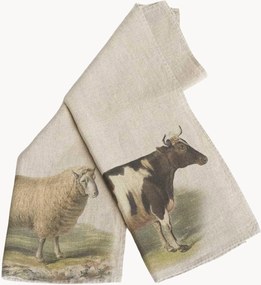 Panos de cozinha em linho Sheep & Cow, conjunto de 2